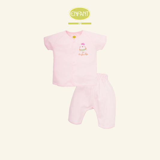 ENFANT ชุดกระดุมแขนสั้น 3เดือน-2ขวบ ฟ้า-ชมพู รุ่นER1R94