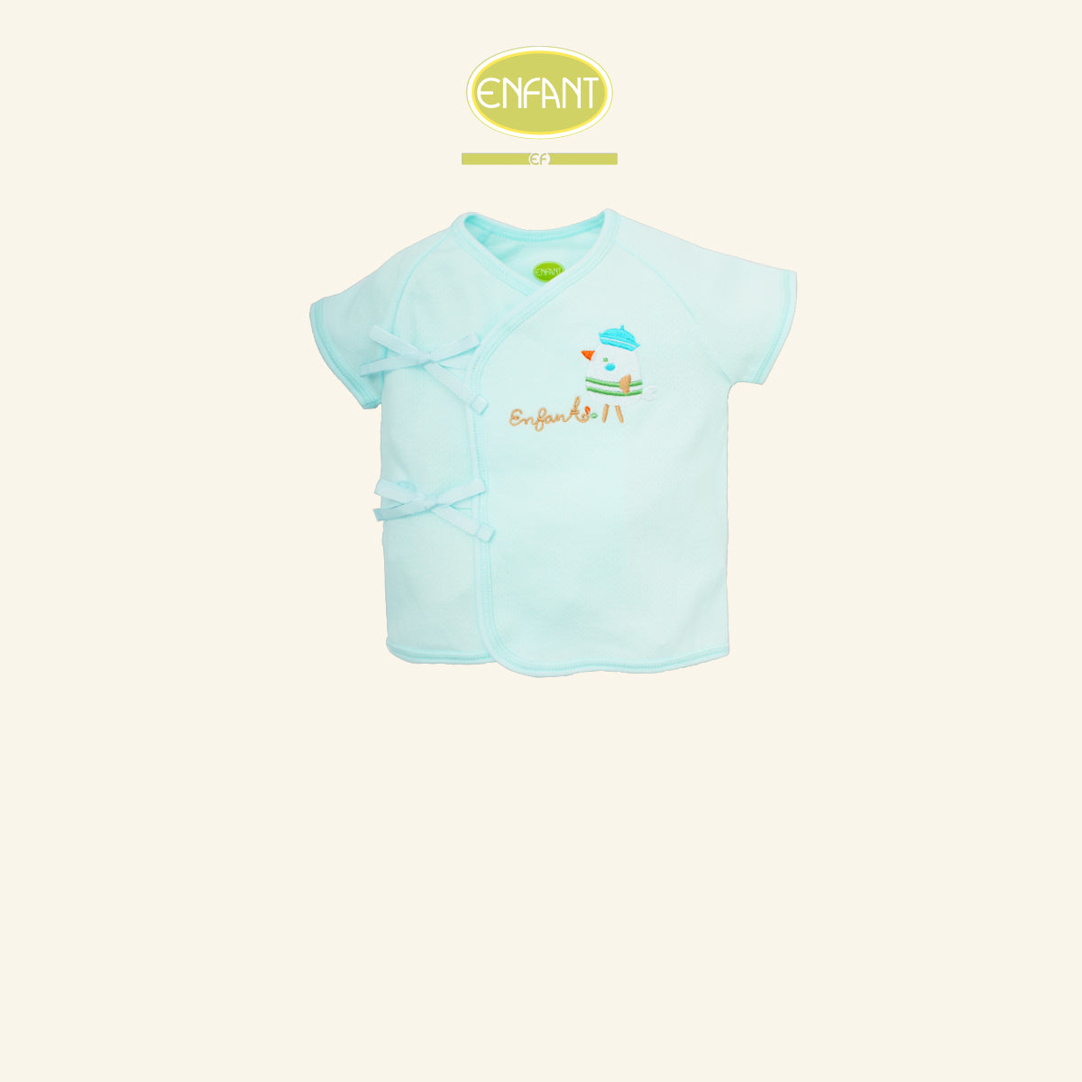 ENFANT ชุดเสื้อผูกป้าย  แรกเกิด-6เดือน ลายนกน้อย ฟ้า  รุ่นER1R95