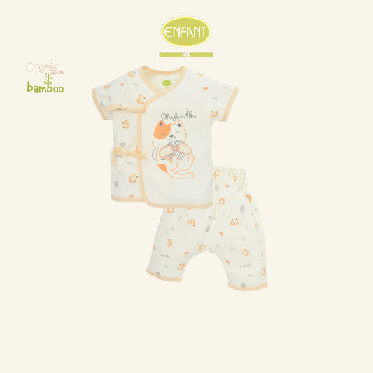 ENFANT GREEN ชุดผูกหน้า แรกเกิด-6เดือน แมวเหมียว ER1S35