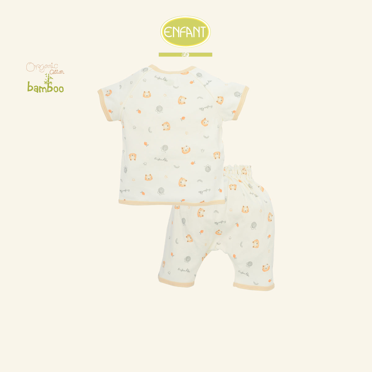 ENFANT GREEN ชุดผูกหน้า แรกเกิด-6เดือน แมวเหมียว ER1S35