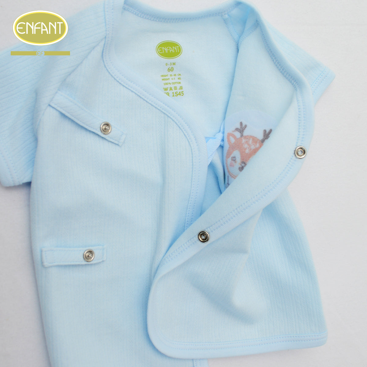 ENFANT ชุดSnapผูกข้าง 0-6เดือน กวางน้อย ER1S45