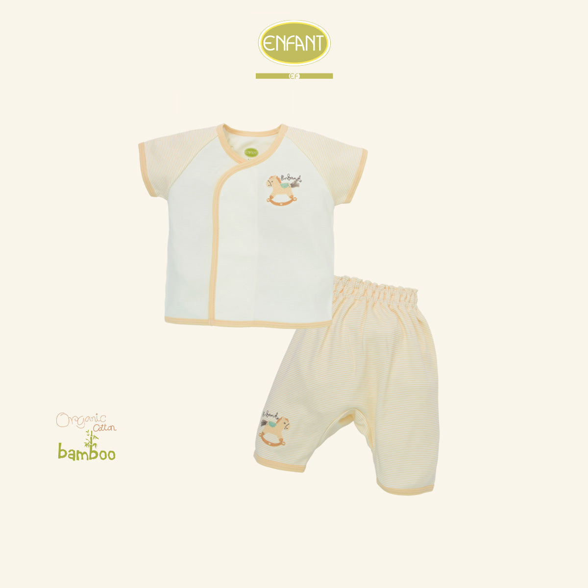 ENFANT ชุดเสื้อแขนสั้น กางเกงขายาว ลายม้าโยกสุดคิวท์ ER1S55
