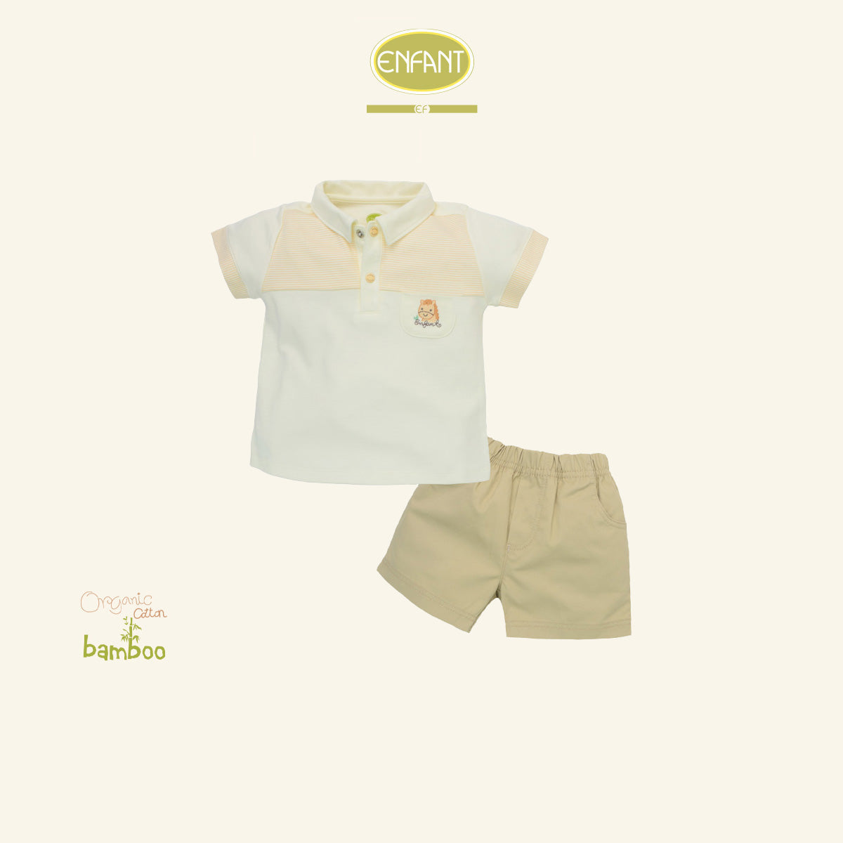 ENFANT ชุดเสื้อแขนสั้น กางเกงขาสั้น ลายม้าโยกสุดคิวท์ ER1S51