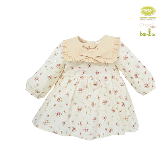 Enfant Green ชุดเดรสกระโปรงลายดอกไม้ สำหรับ3เดือน-2ขวบ ER4R81