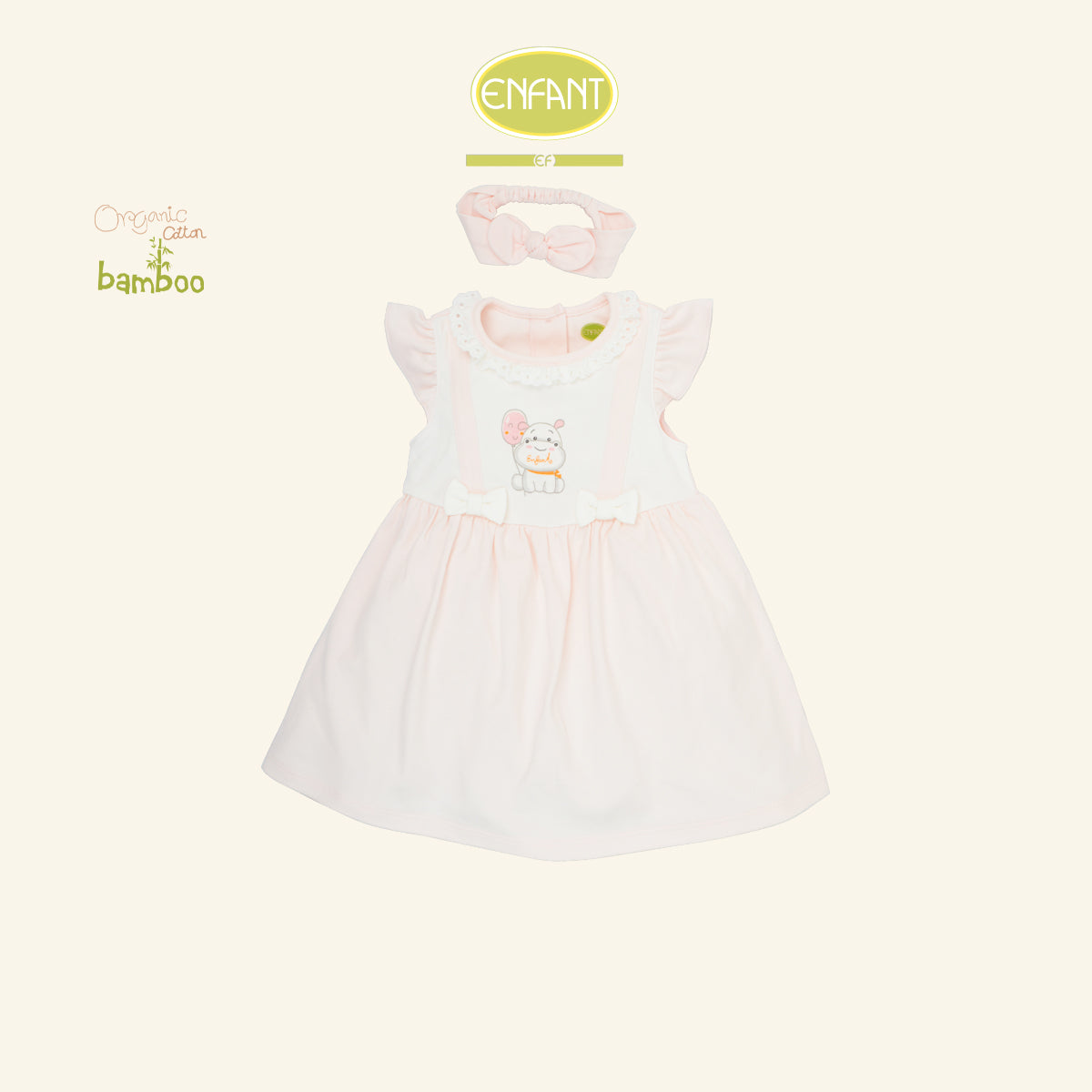 ENFANT ชุดเดรสเด็กอ่อน พร้อมที่คาดผม ER4S21