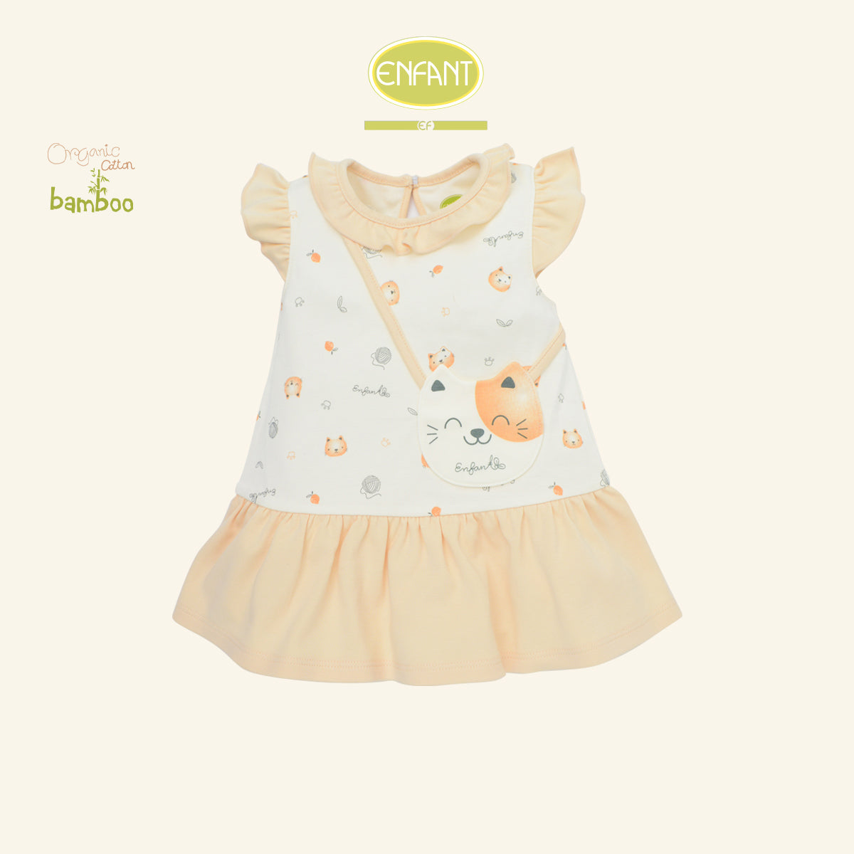 ENFANT GREEN ชุดเดรส  แมวเหมียว 3เดือน-2ปีER4S31