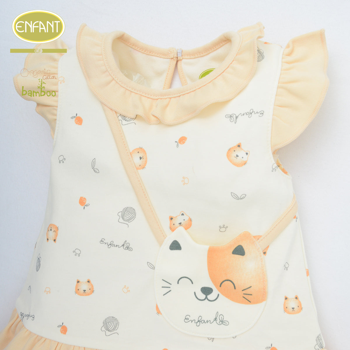 ENFANT GREEN ชุดเดรส  แมวเหมียว 3เดือน-2ปีER4S31