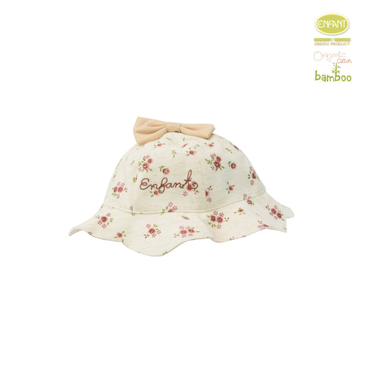 Enfant Green หมวกเด็กหญิงทรงบักเก็ตลายดอกไม้ สำหรับ3เดือน-1ขวบ ER7R88