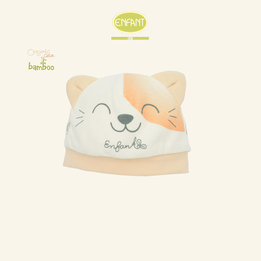 ENFANT GREEN หมวกเด็กอ่อน แรกเกิด-3เดือน แมวน้อย ER7S37