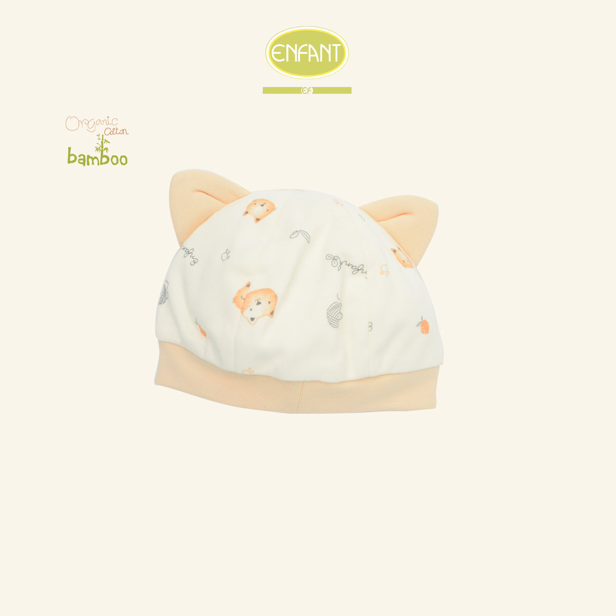 ENFANT GREEN หมวกเด็กอ่อน แรกเกิด-3เดือน แมวน้อย ER7S37