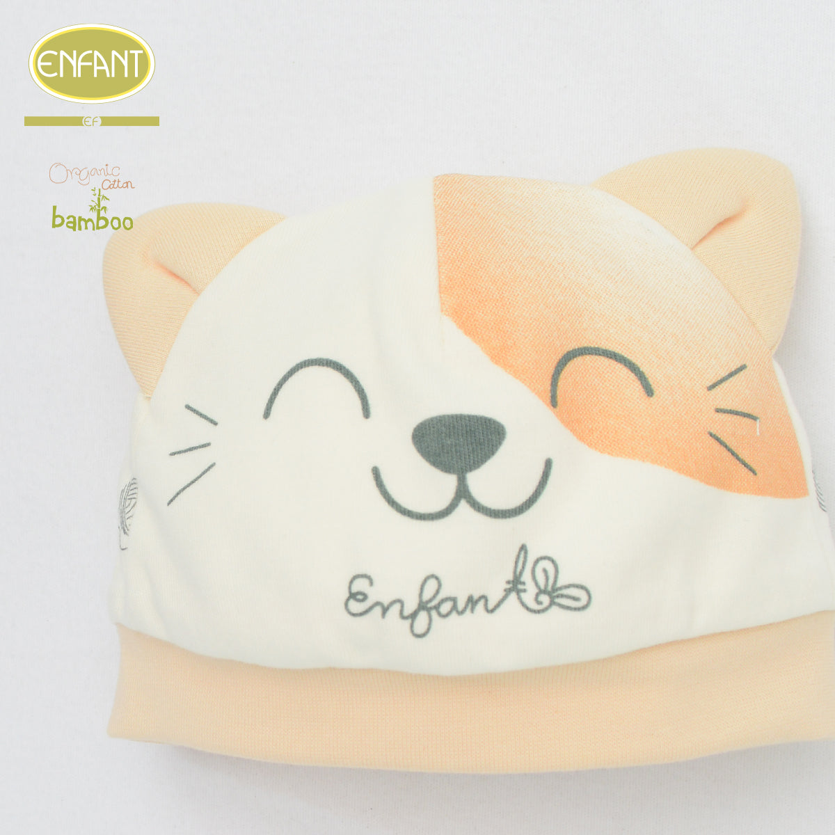 ENFANT GREEN หมวกเด็กอ่อน แรกเกิด-3เดือน แมวน้อย ER7S37