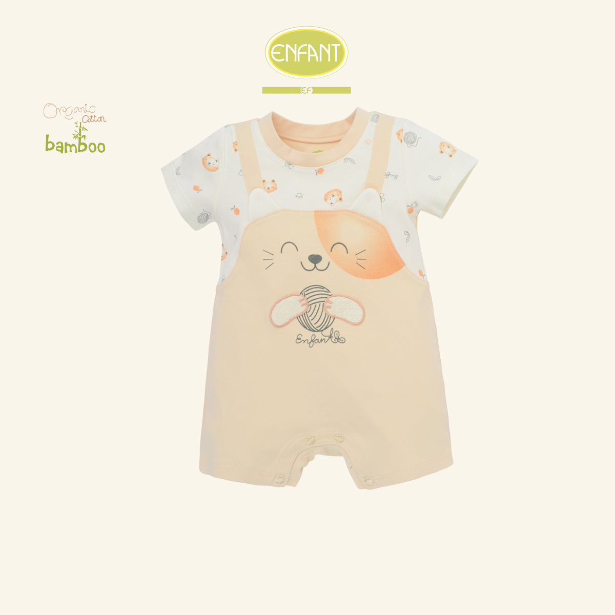 ENFANT GREEN ชุดบอดี้สูท เอี๊ยม แรกเกิด-1ปีแมวเหมียว  ER8S31