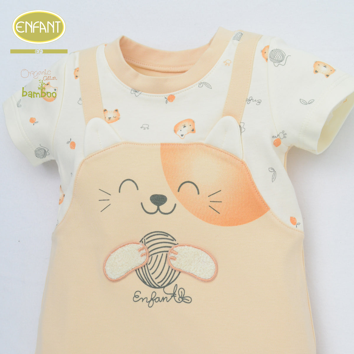 ENFANT GREEN ชุดบอดี้สูท เอี๊ยม แรกเกิด-1ปีแมวเหมียว  ER8S31