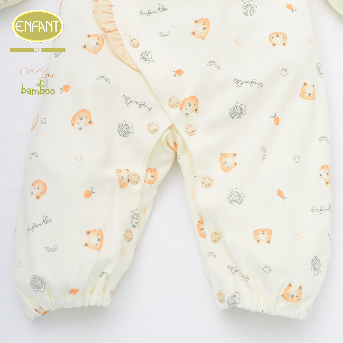ENFANT GREENชุดบอดี้สูทยาว แรกเกิด-6เดือน แมวเหมียว ER8S33