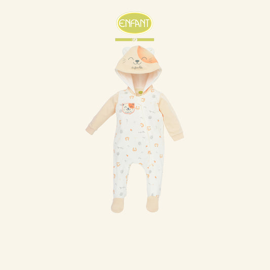 ENFANT GREEN ชุดบอดี้สูท มีฮู้ด คลุมเท้า แรกเกิด-6เดือน ER8S34