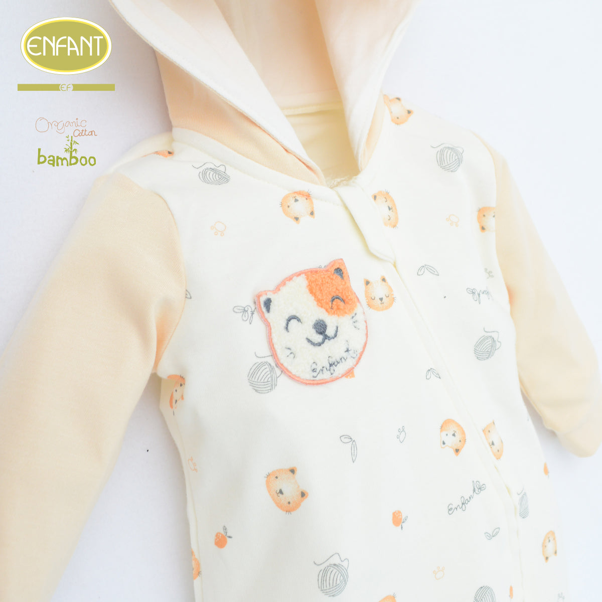 ENFANT GREEN ชุดบอดี้สูท มีฮู้ด คลุมเท้า แรกเกิด-6เดือน ER8S34