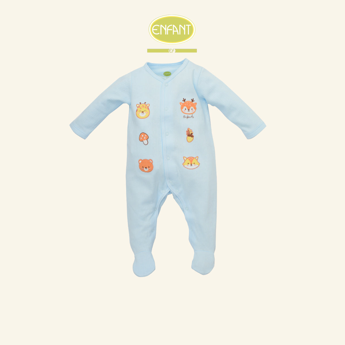 ENFANT ชุดบอดี้สูท คลุมเท้า สัตว์น้อย ฟ้า ER8S44