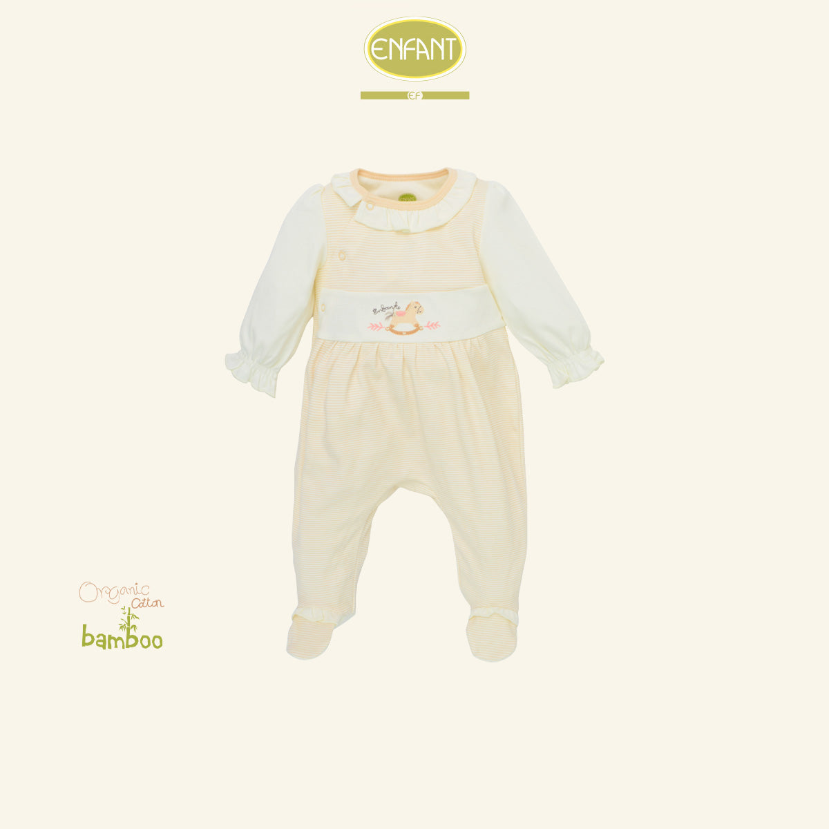 ENFANT ชุดบอดี้สูทแขนยาวขายาว คลุมเท้า ผู้หญิง ลายม้าโยกสุดคิวท์ ER8S56