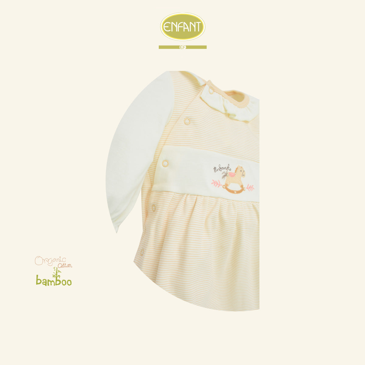 ENFANT ชุดบอดี้สูทแขนยาวขายาว คลุมเท้า ผู้หญิง ลายม้าโยกสุดคิวท์ ER8S56