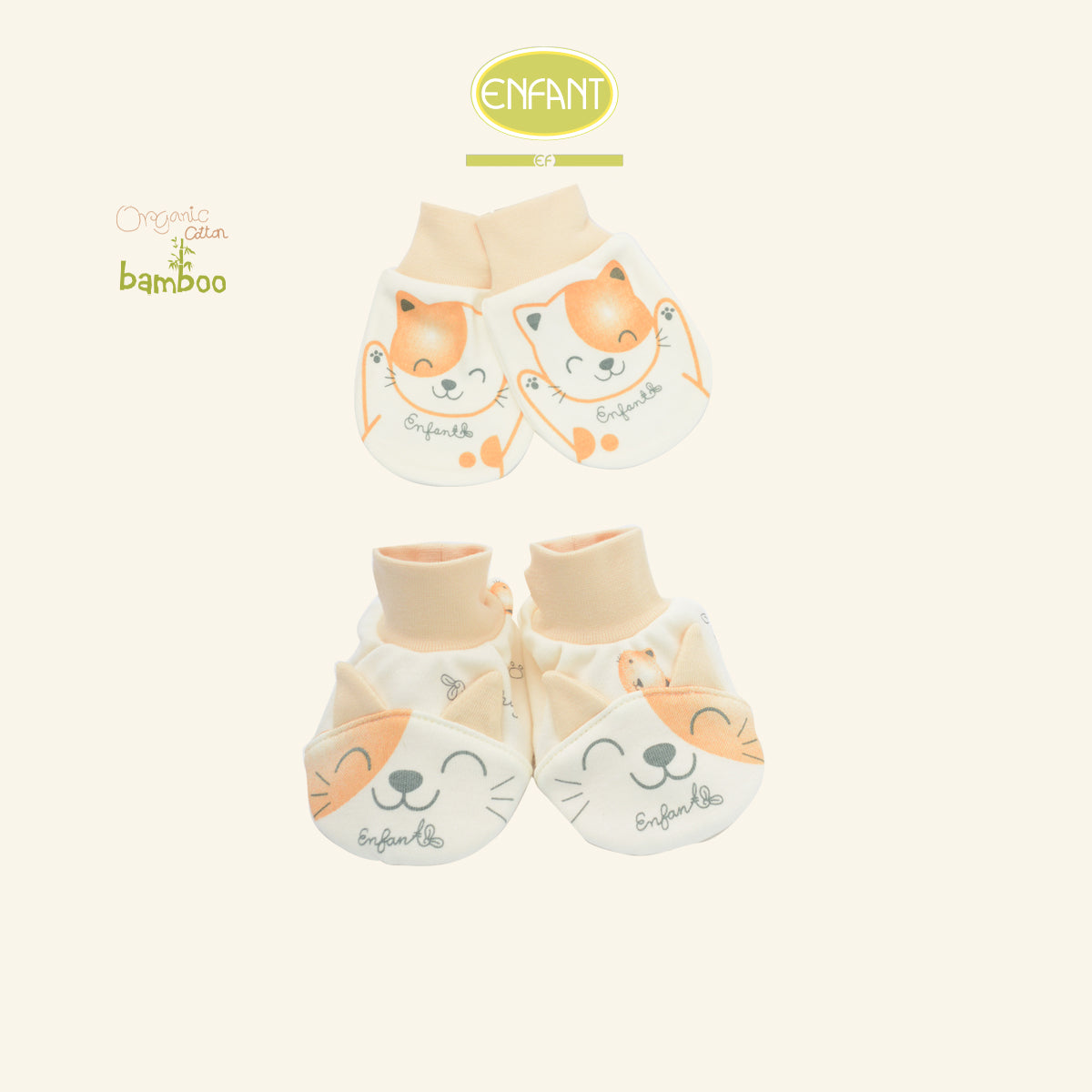 ENFANT GREEN ถุงมือ-ถุงเท้า(แยกชิ้น)  แมวเหมียว ER9S30-ER9S31