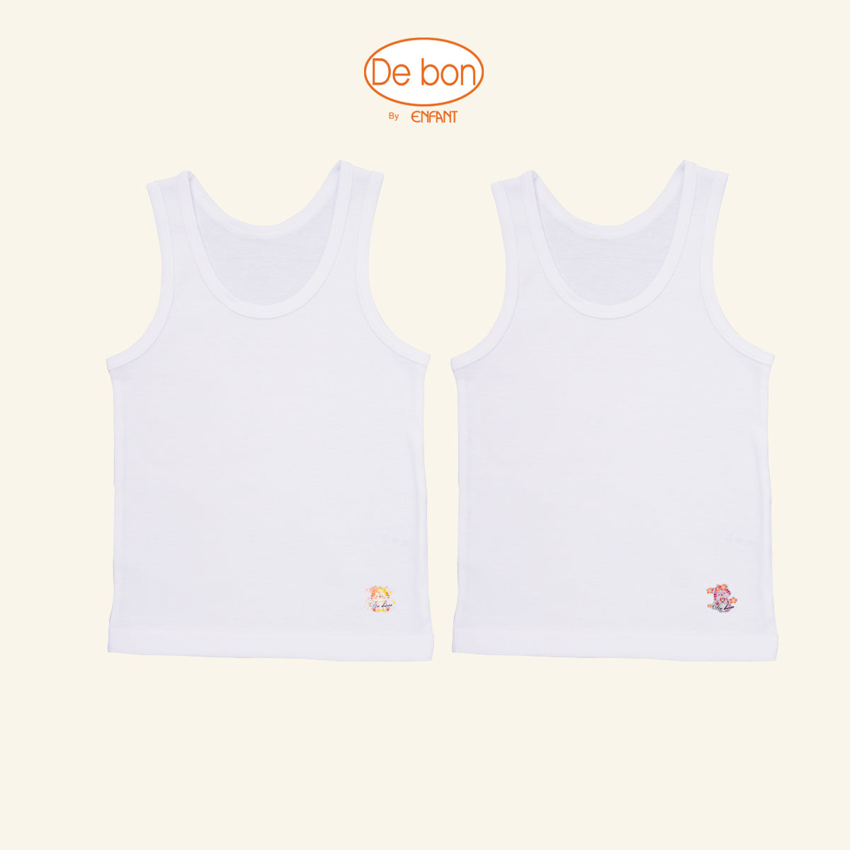 DE BON   เสื้อกล้ามหญิง 1 แพ็ค2ตัว ลายผลไม้-แมว  2-10ขวบ รุ่นEV2R20