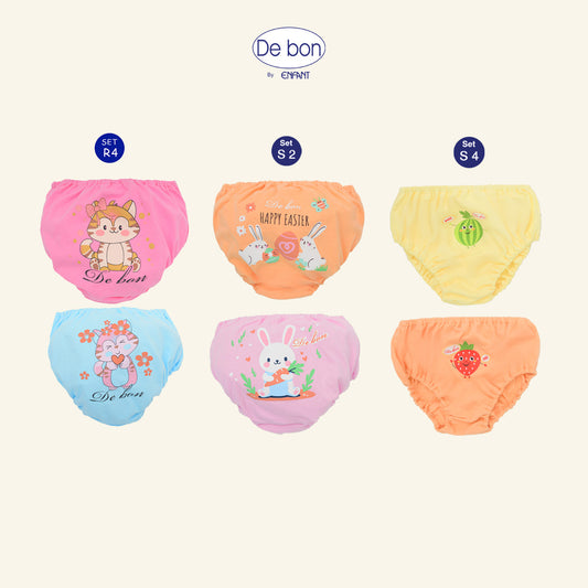 DE BON กางเกงในเด็กผู้หญิง แพ็ค 2 ตัว เริ่ม 2 ขวบ รุ่นEV3R14,EV3S12,EV3S14