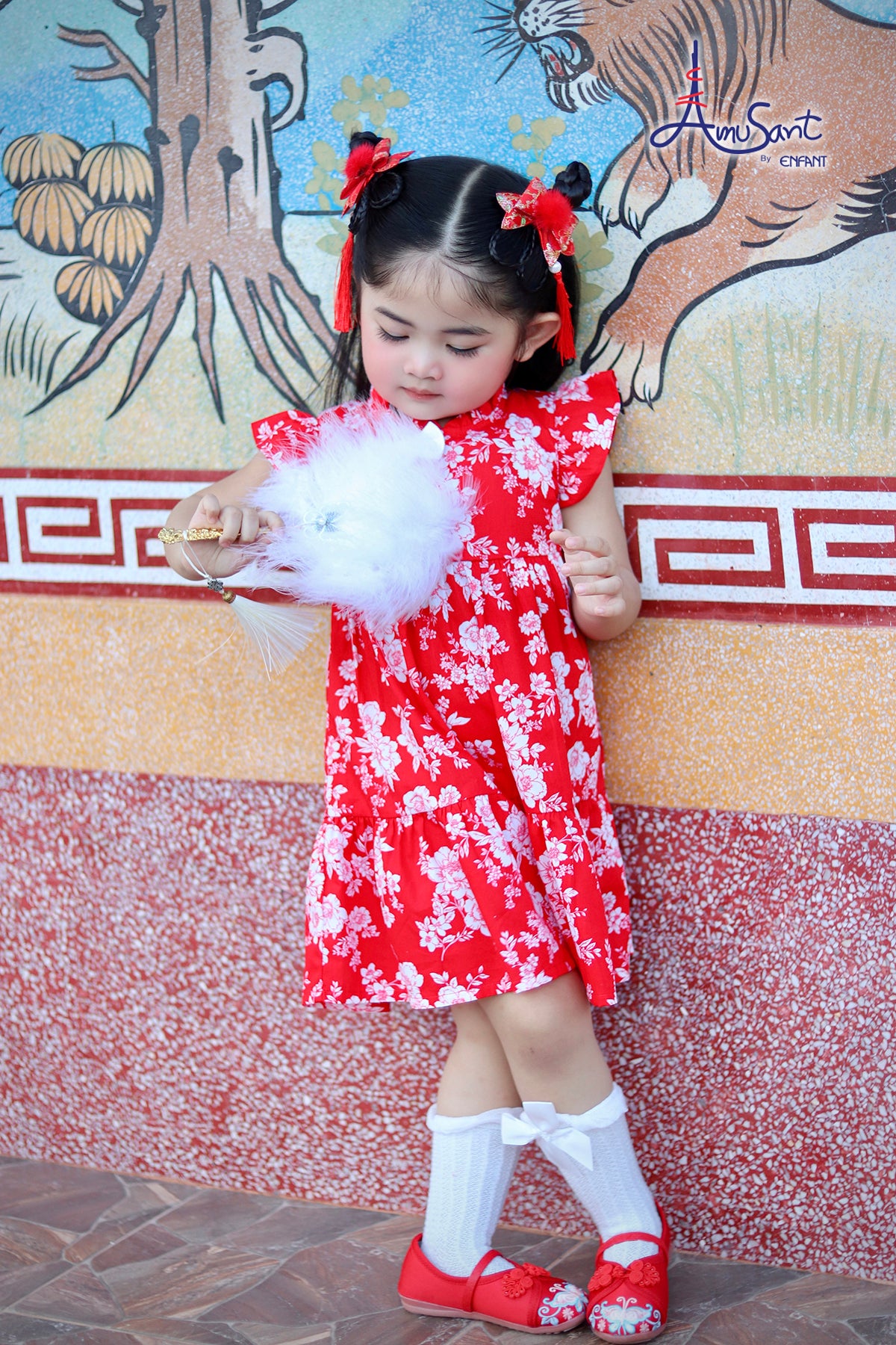 Amusant ชุดเดรสตรุษจีนเด็กเล็ก EH4K50