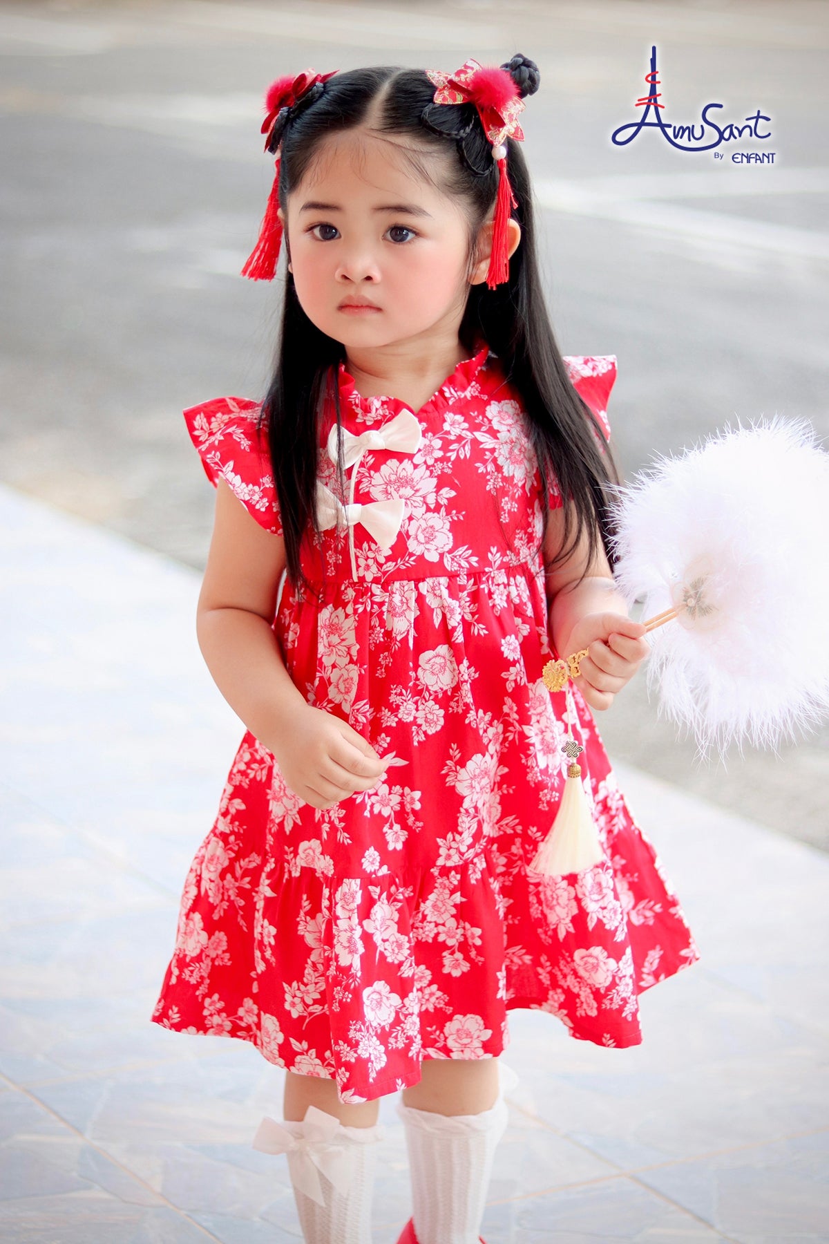 Amusant ชุดเดรสตรุษจีนเด็กเล็ก EH4K50