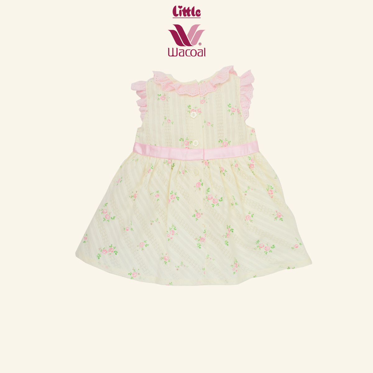 LIITTLE WACOAL ชุดเดรสน่ารัก 6เดือน-4ปีชม-ครีม LB4BF1
