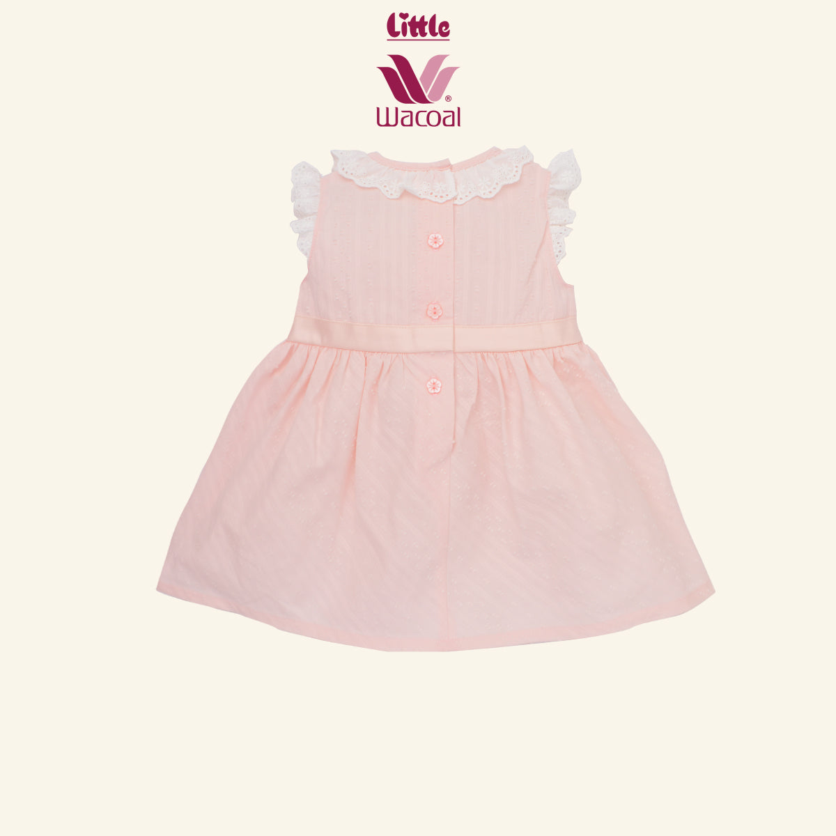 LIITTLE WACOAL ชุดเดรสน่ารัก 6เดือน-4ปีชม-ครีม LB4BF1