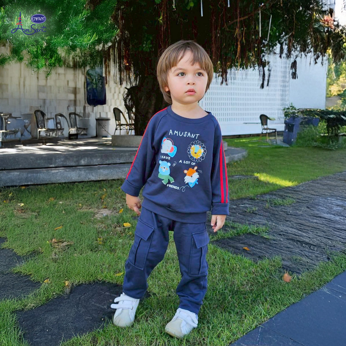 Amusant by Enfant (เสื้อแขนยาว + กางเกงขายาวกระเป๋าแปะ) EH1N50