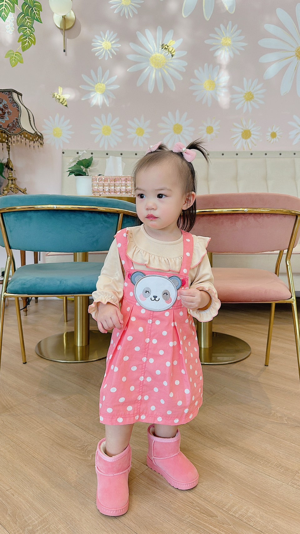 ชุดกระโปรงเอี้ยมคู่เสื้อแขนยาวเด็กหญิง Amusant by Enfant สำหรับ 6 เดือน - 6 ขวบ