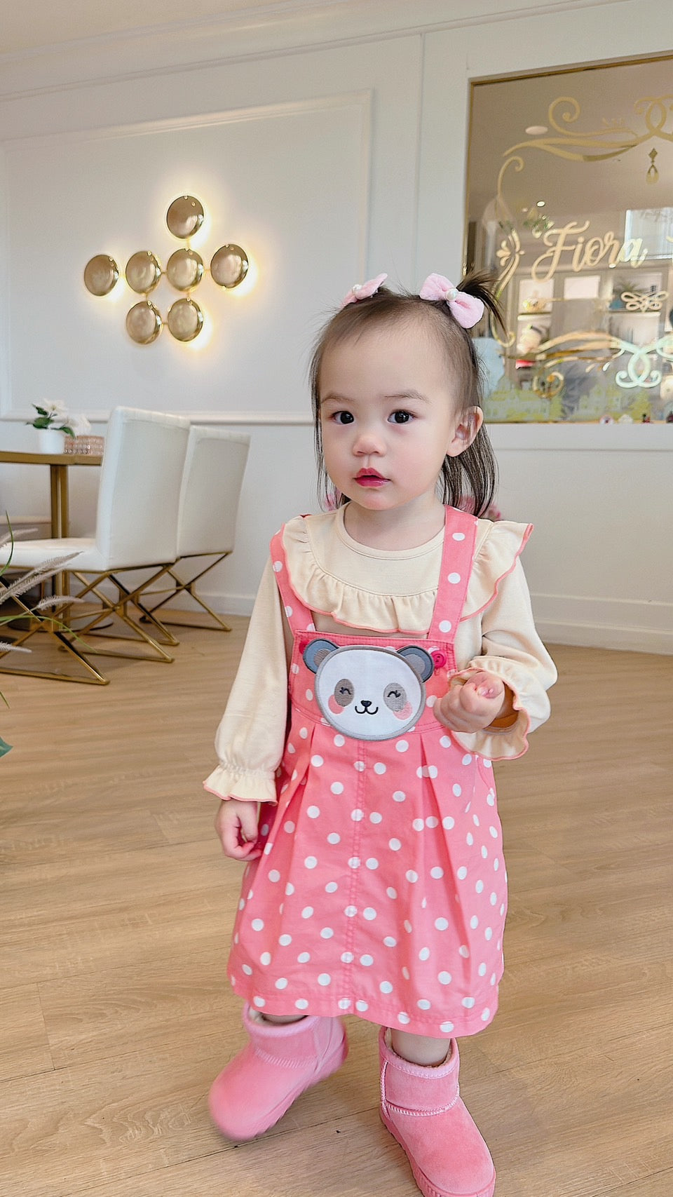 ชุดกระโปรงเอี้ยมคู่เสื้อแขนยาวเด็กหญิง Amusant by Enfant สำหรับ 6 เดือน - 6 ขวบ