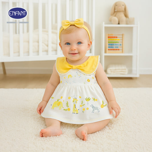 ENFANT ชุดเดรสกระโปรง+ที่คาดผม ซาฟารี 3เดือน-2ขวบ รุ่นEB4JS1