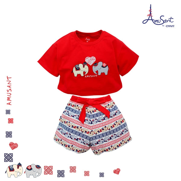 Amusant by Enfant ชุดเสื้อผ้าเด็กผู้หญิงลายช้าง